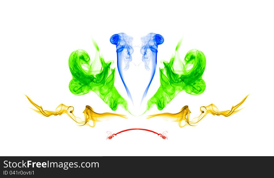 Color smoke abstract, white backgrounds