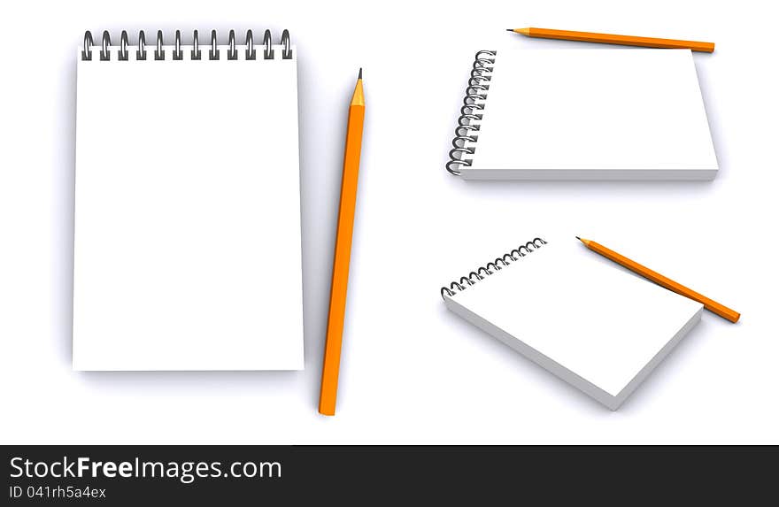 Clear spiral notepad with pencil