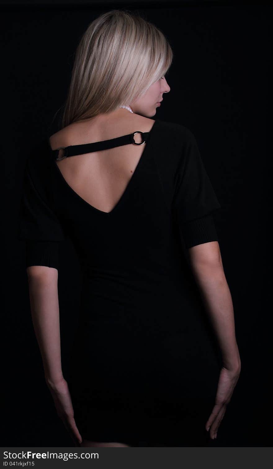 Dark picture of woman in black dress