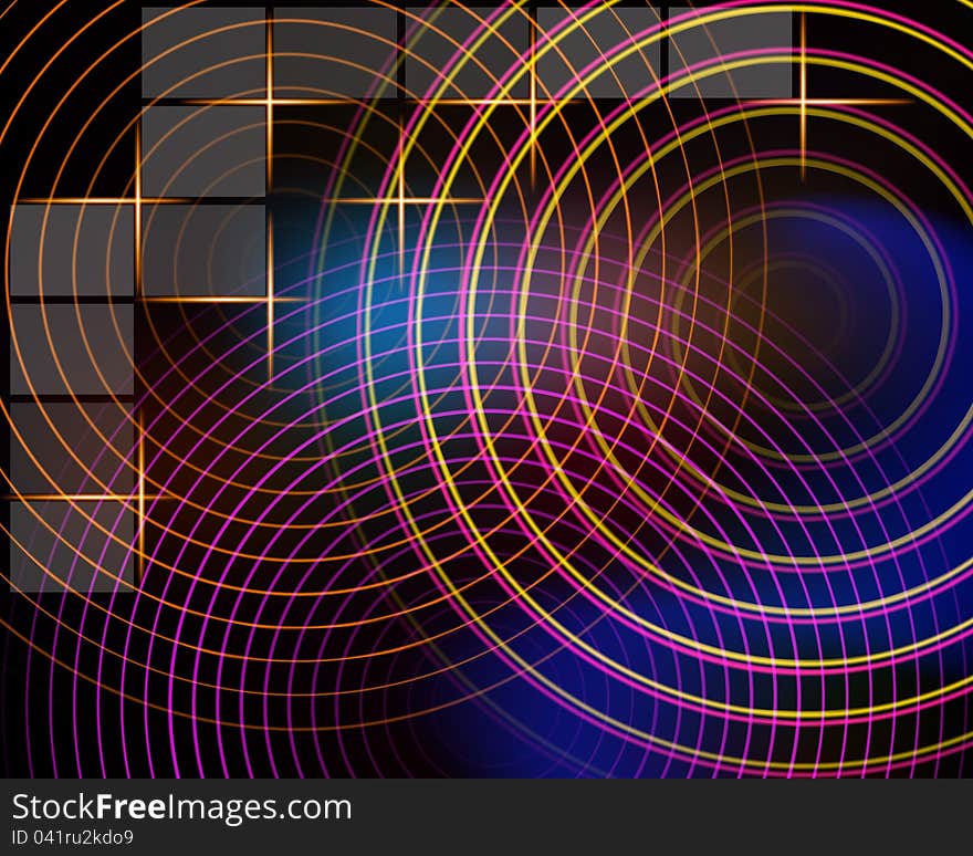 Abstract colorful techno background.