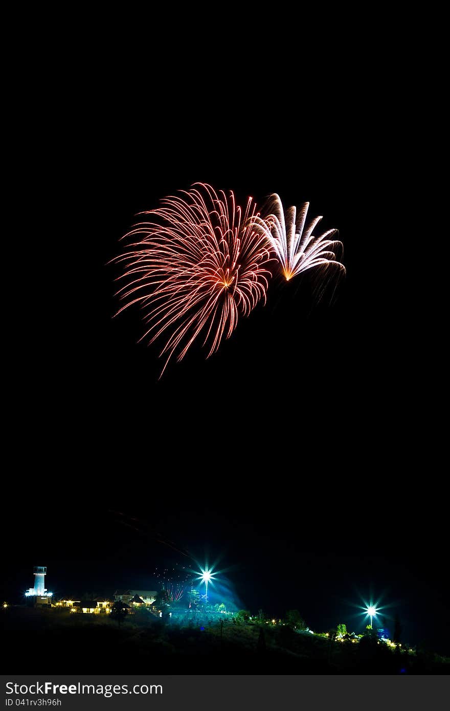 Fireworks celebrate new year in thailand