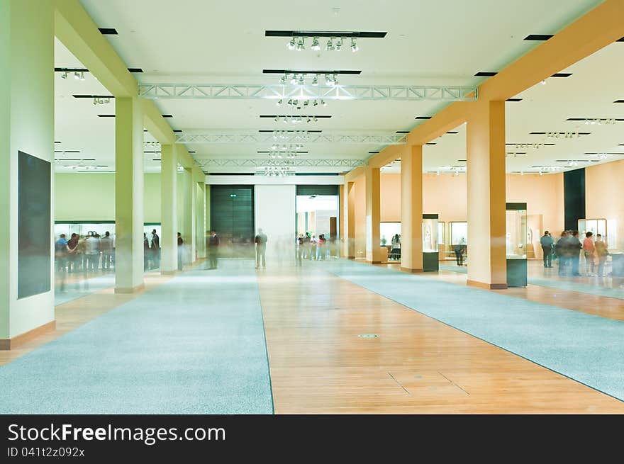 Interior corridor in modern exhibition hall