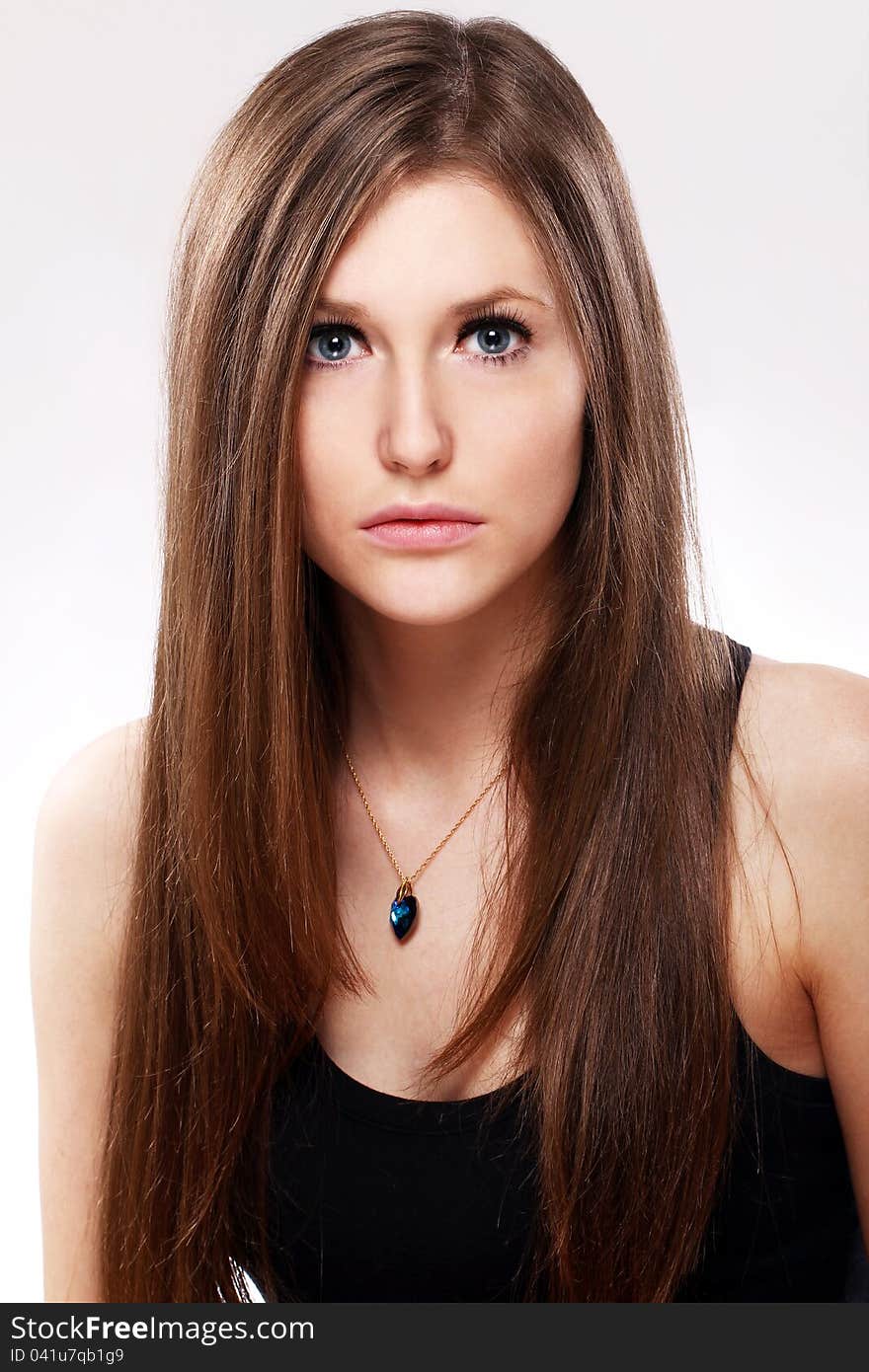 Beautiful woman with long hair