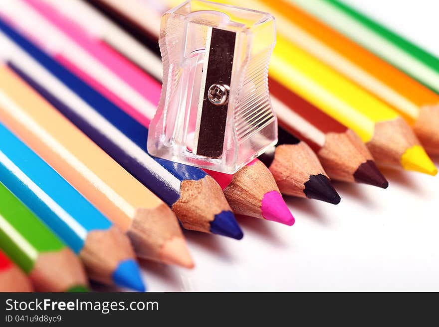 Close up of colorful pencils