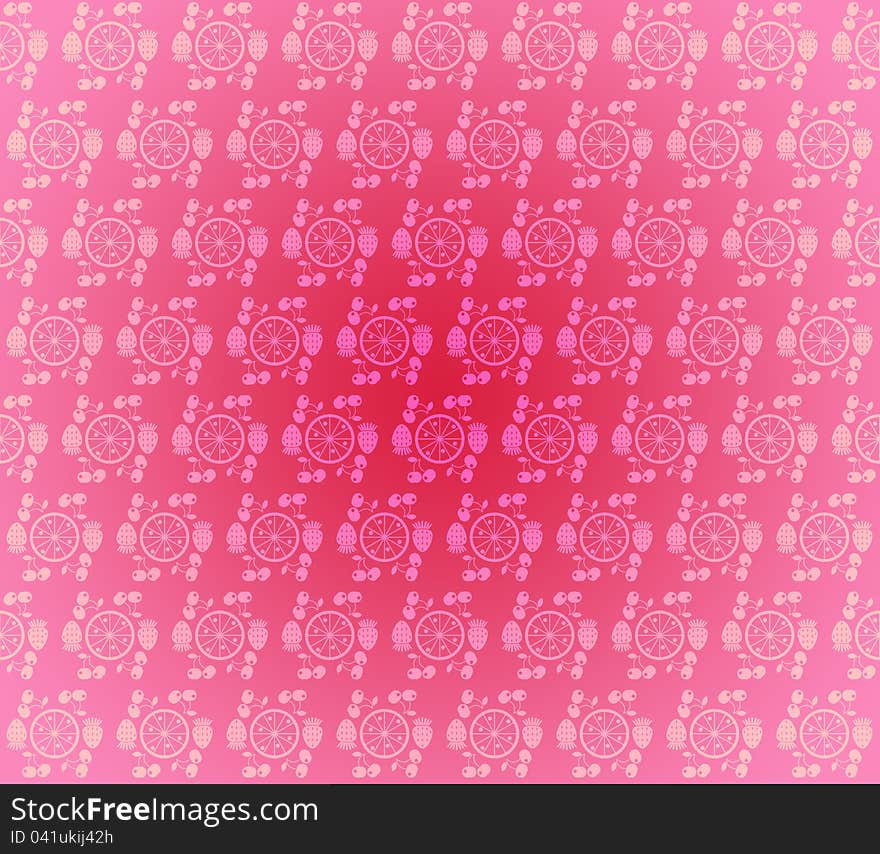 Seamless Pattern Wallpaper Light Pink Small Fruits