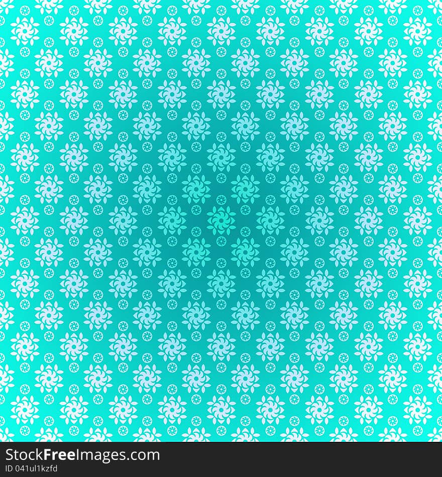 Seamless Pattern Light Blue Flowers