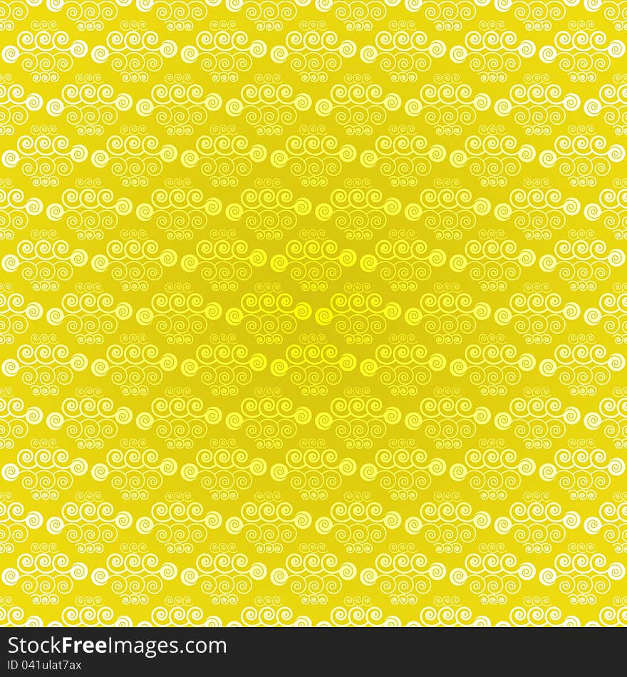 Seamless Pattern Light Yellow Spirals