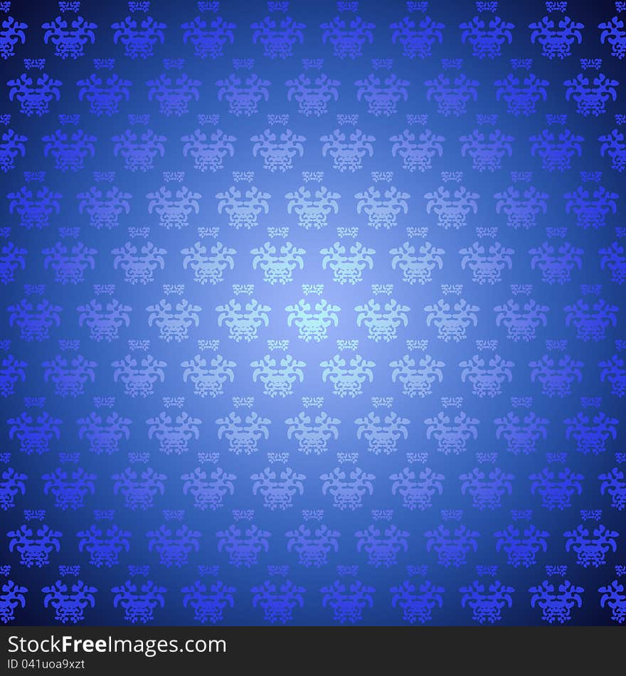 Seamless pattern wallpaper blue flowers. Seamless pattern wallpaper blue flowers