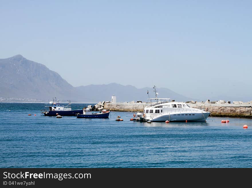 Vessels moored in a harbour