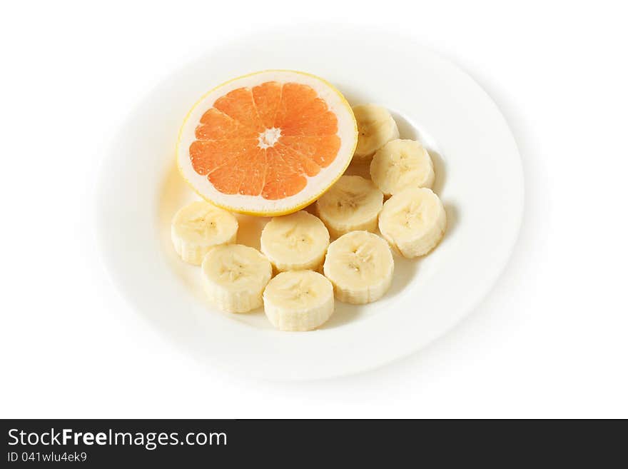 Raw food diet - banana and grapefruit. Raw food diet - banana and grapefruit