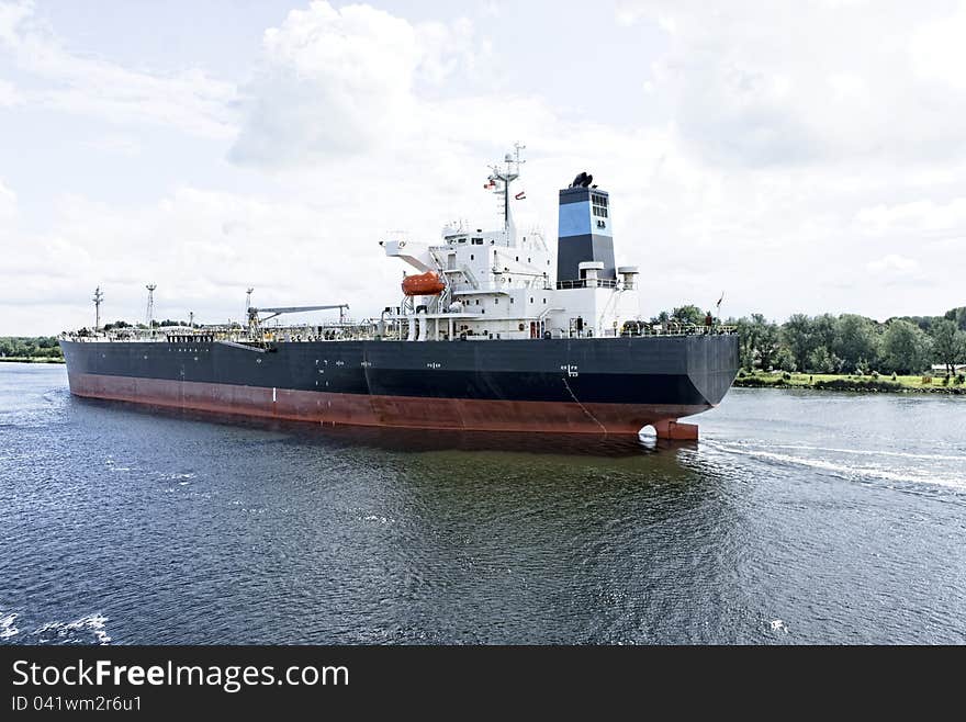 Detail of cargo ship in the port