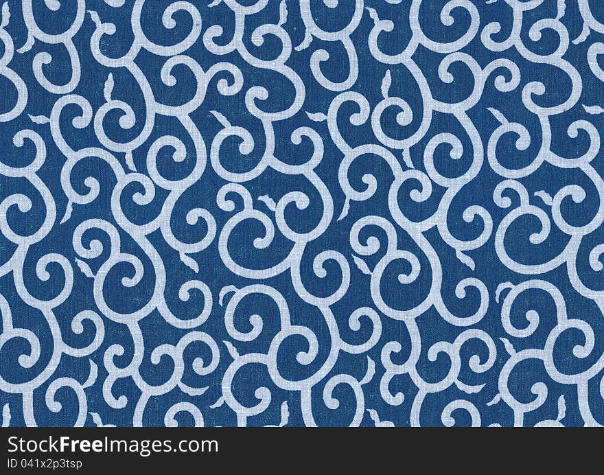 Curls and curves blue abstract.