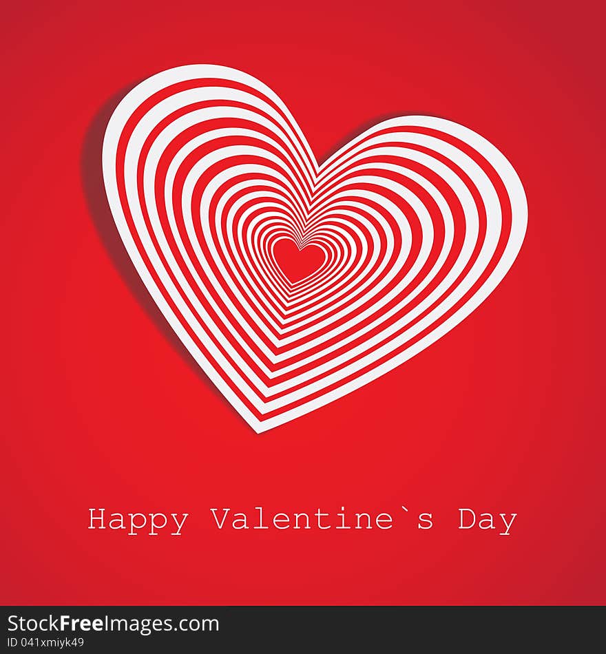 Original paper heart. Valentine's day card.Vector eps 10