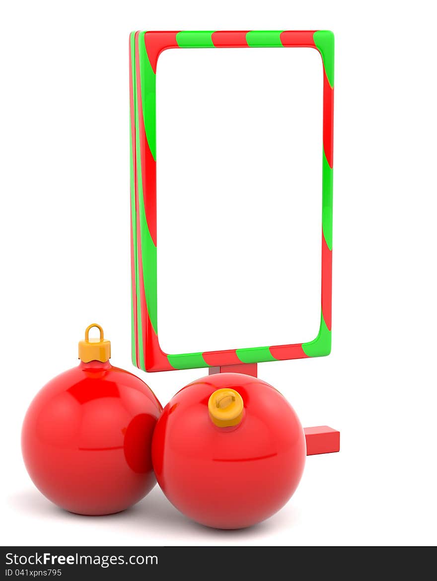 Blank Christmas billboard with baubles