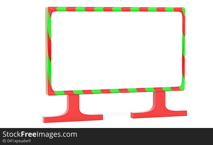 Blank Chrismas billboard isolated on white background