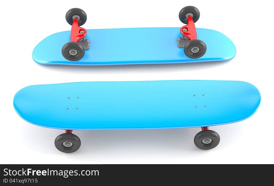 Two blue scateboards