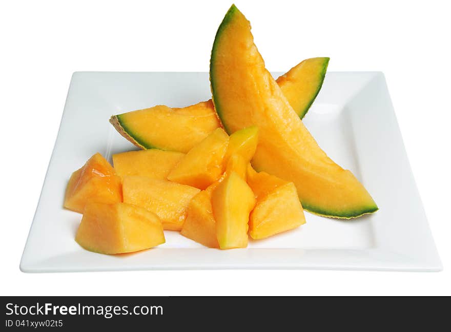 Melon on plate