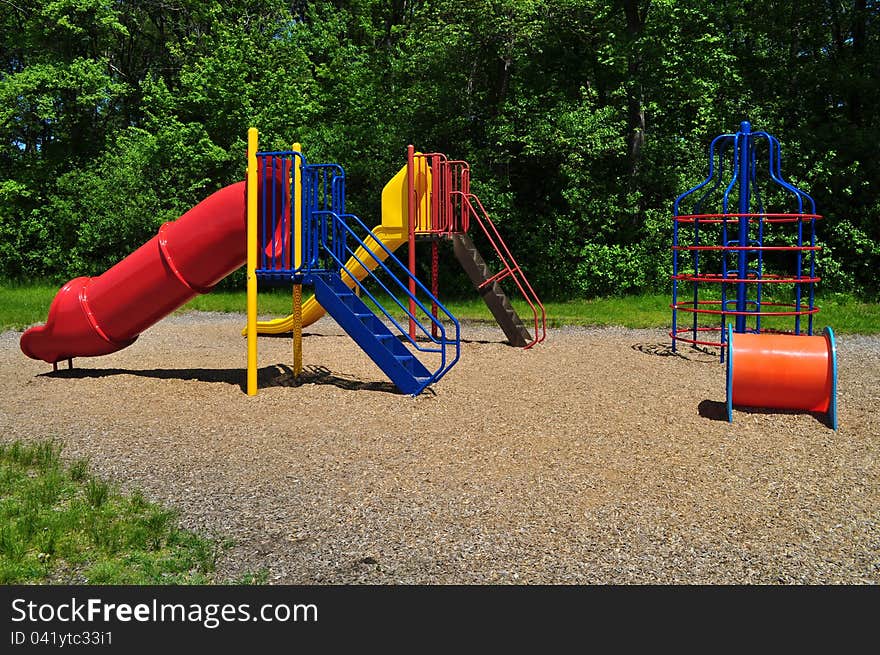 A multicolor playground is waiting for children!. A multicolor playground is waiting for children!