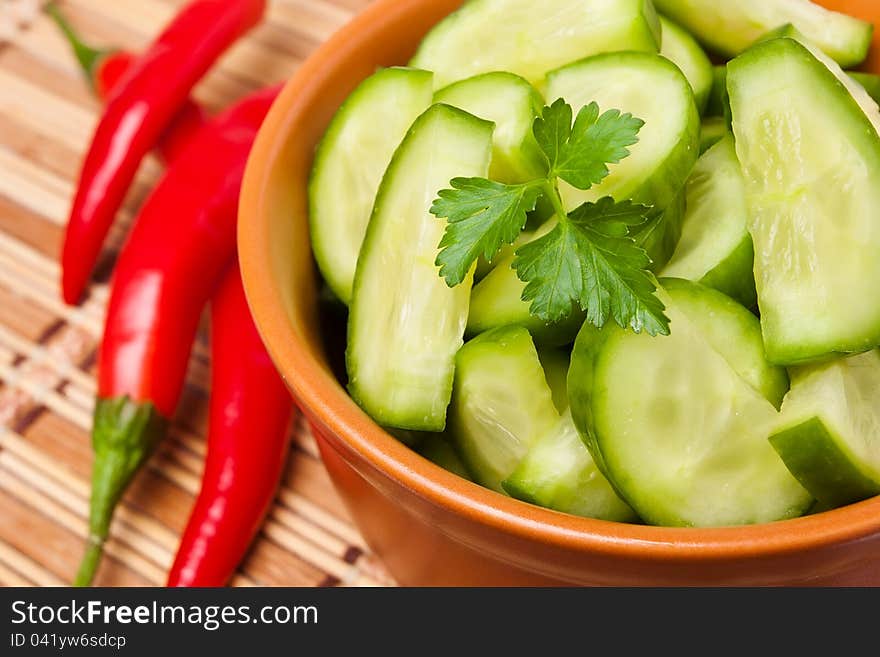 Chopped cucumber