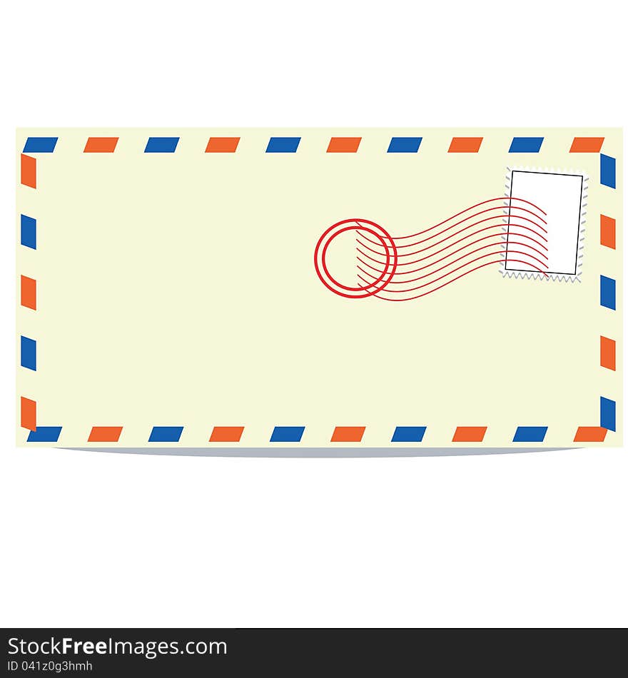 Simple envelope back side with white background