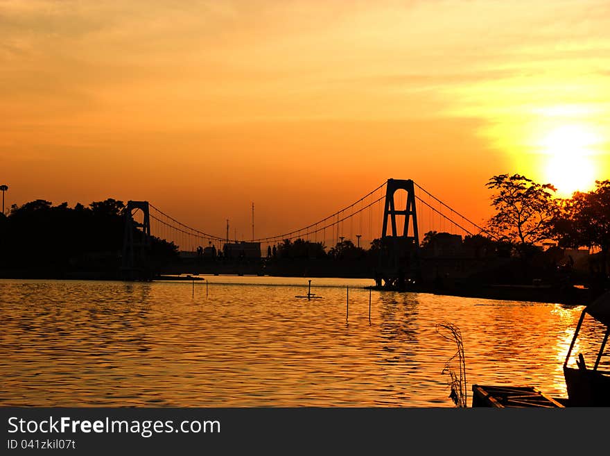 Sunset at the Nakhon Sawan Nong.