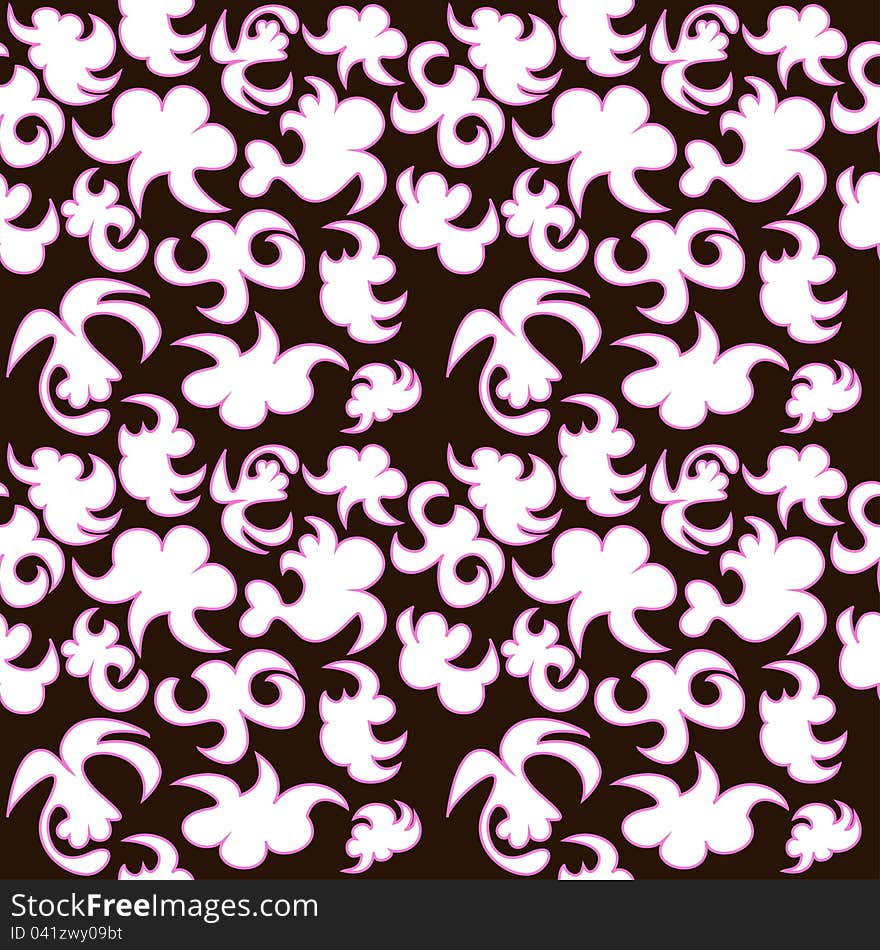 Seamless abstract pattern on brown bacground