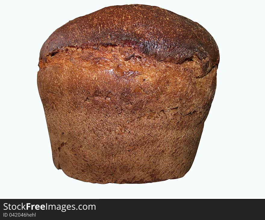 Rye bread on a white background