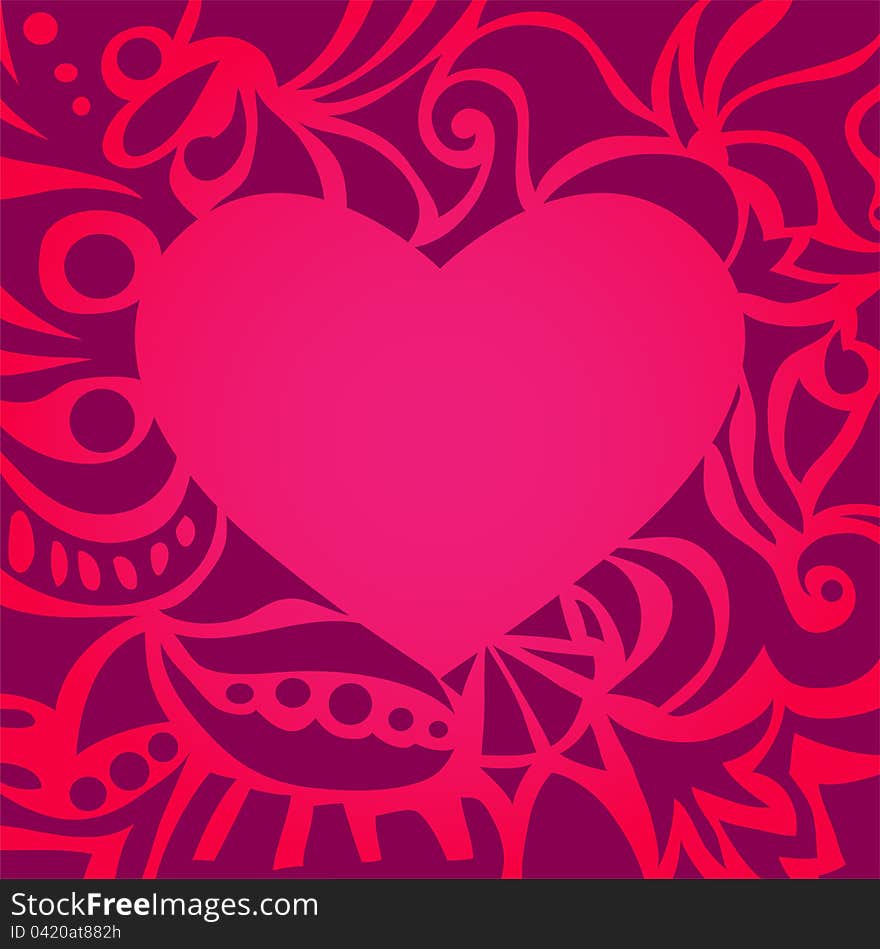 Red valentine card. May be used as background or as a frame. Red valentine card. May be used as background or as a frame