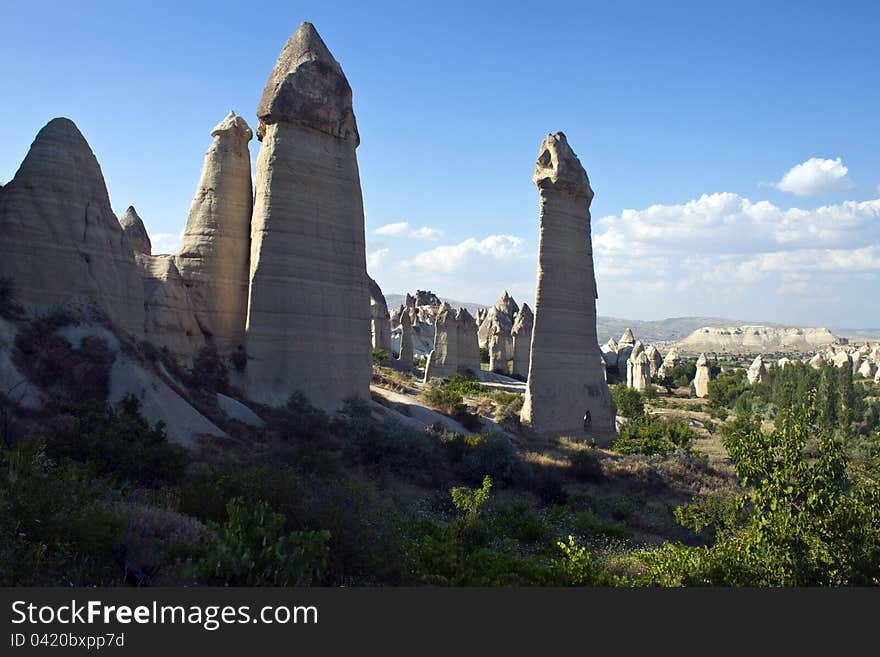 Unusual landscape in Cappadocia, Turkey