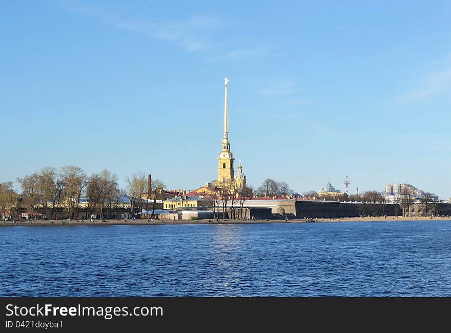 The Peter and Paul Fortress in a sunny day