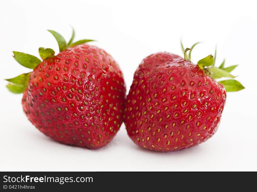 Strawberry on the white background