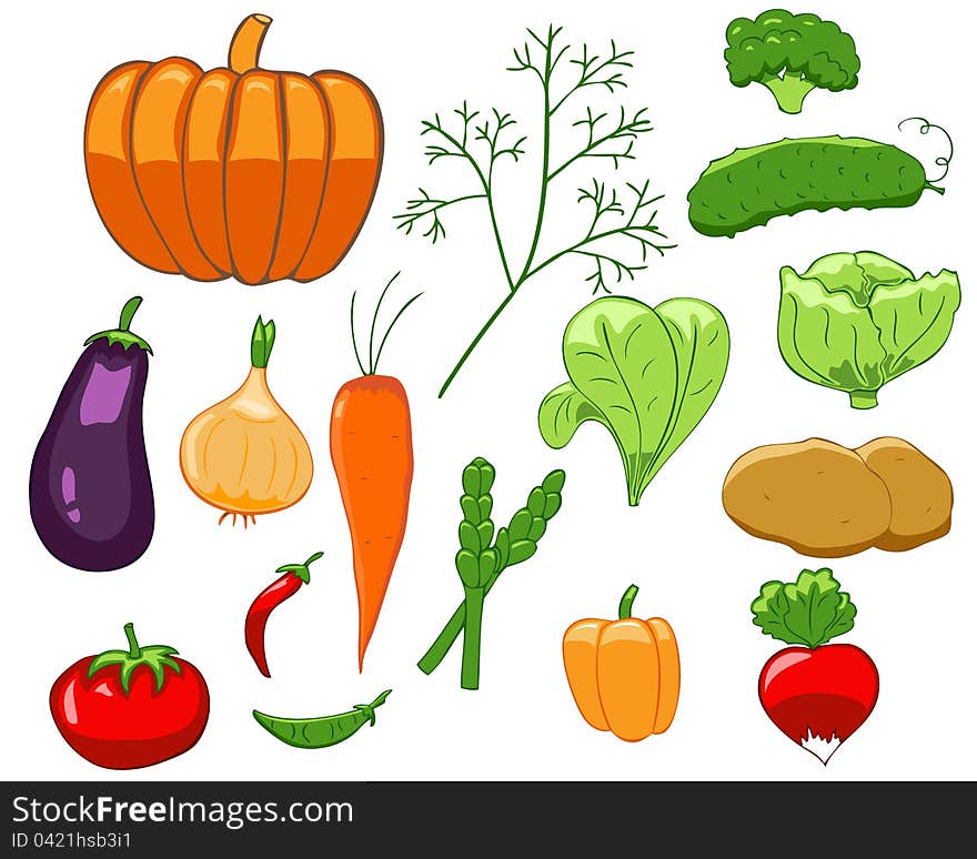 Set Of Colorful Vegetables