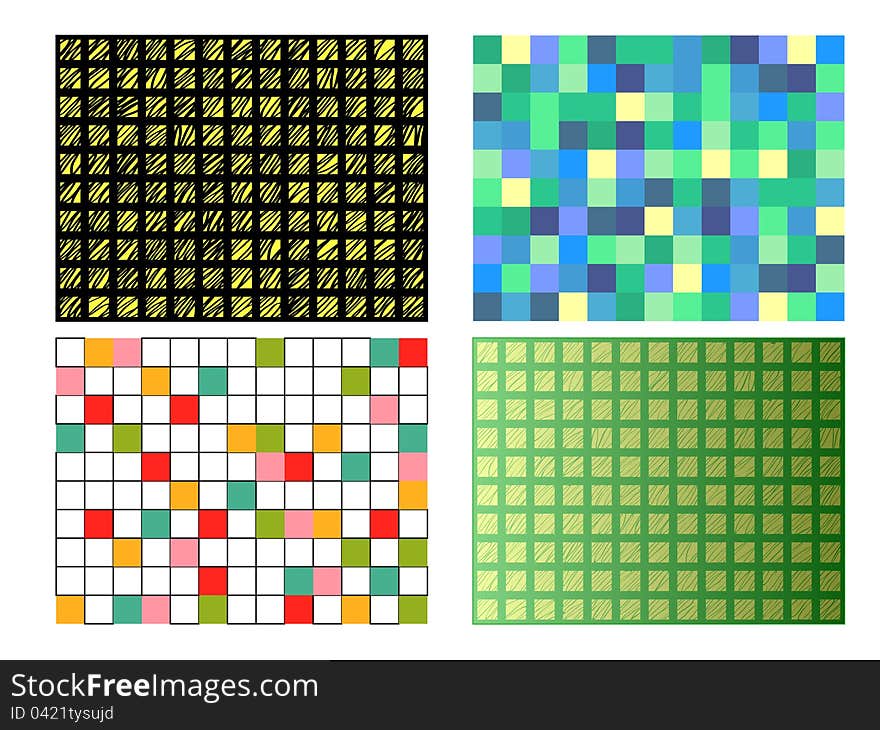 Composition of the four backgrounds