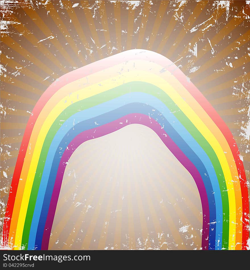 Rainbow in a retro style. Vector illustration. Rainbow in a retro style. Vector illustration