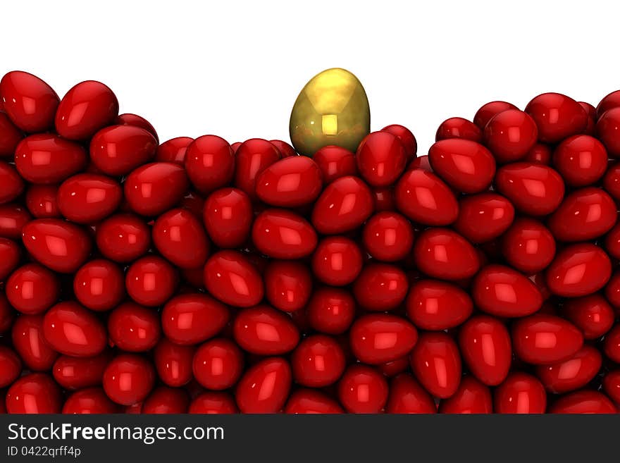 Red Eggs With One Gold Egg