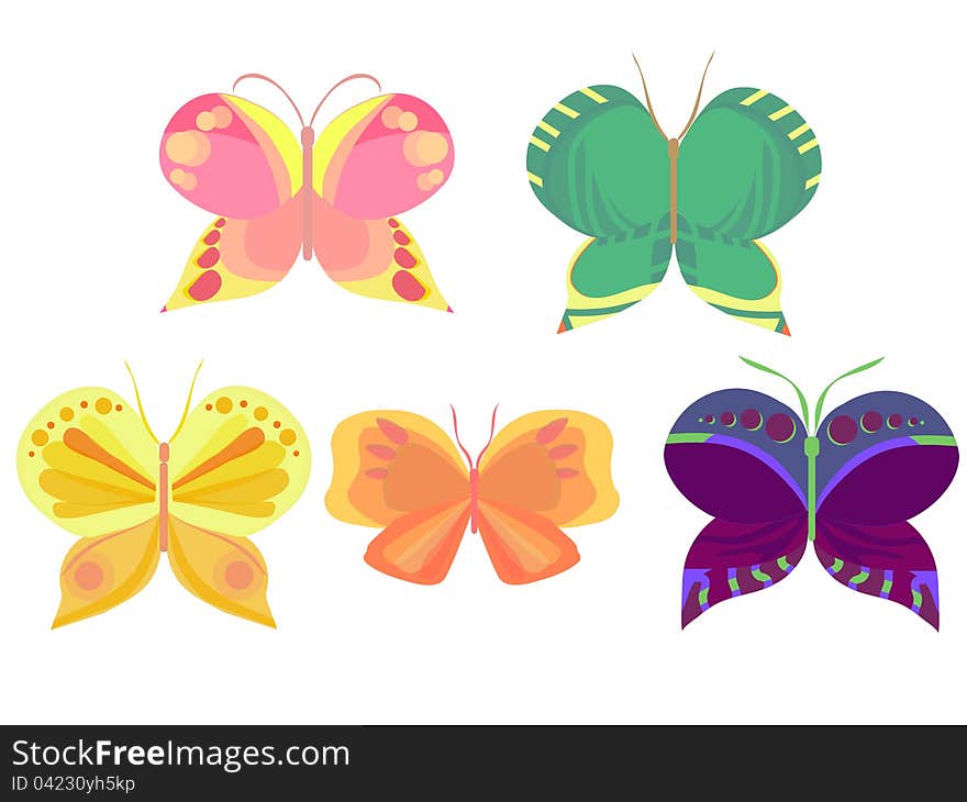 Colored Butterflies