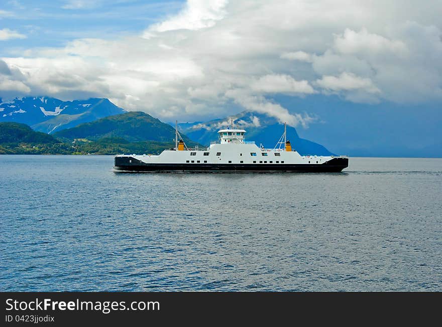 Ferryboat on the fjord