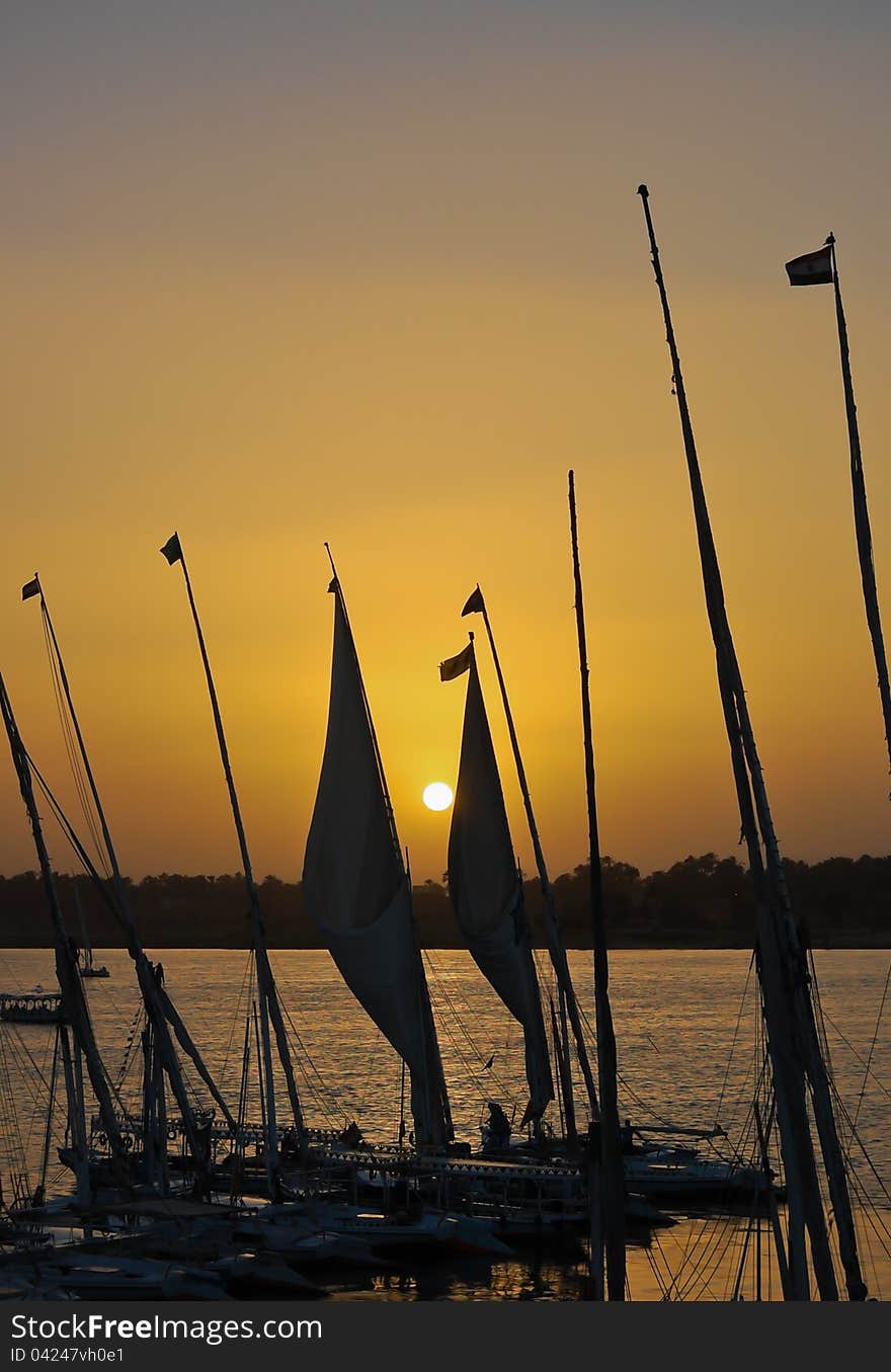 Sunset at the Nile River, Egypt