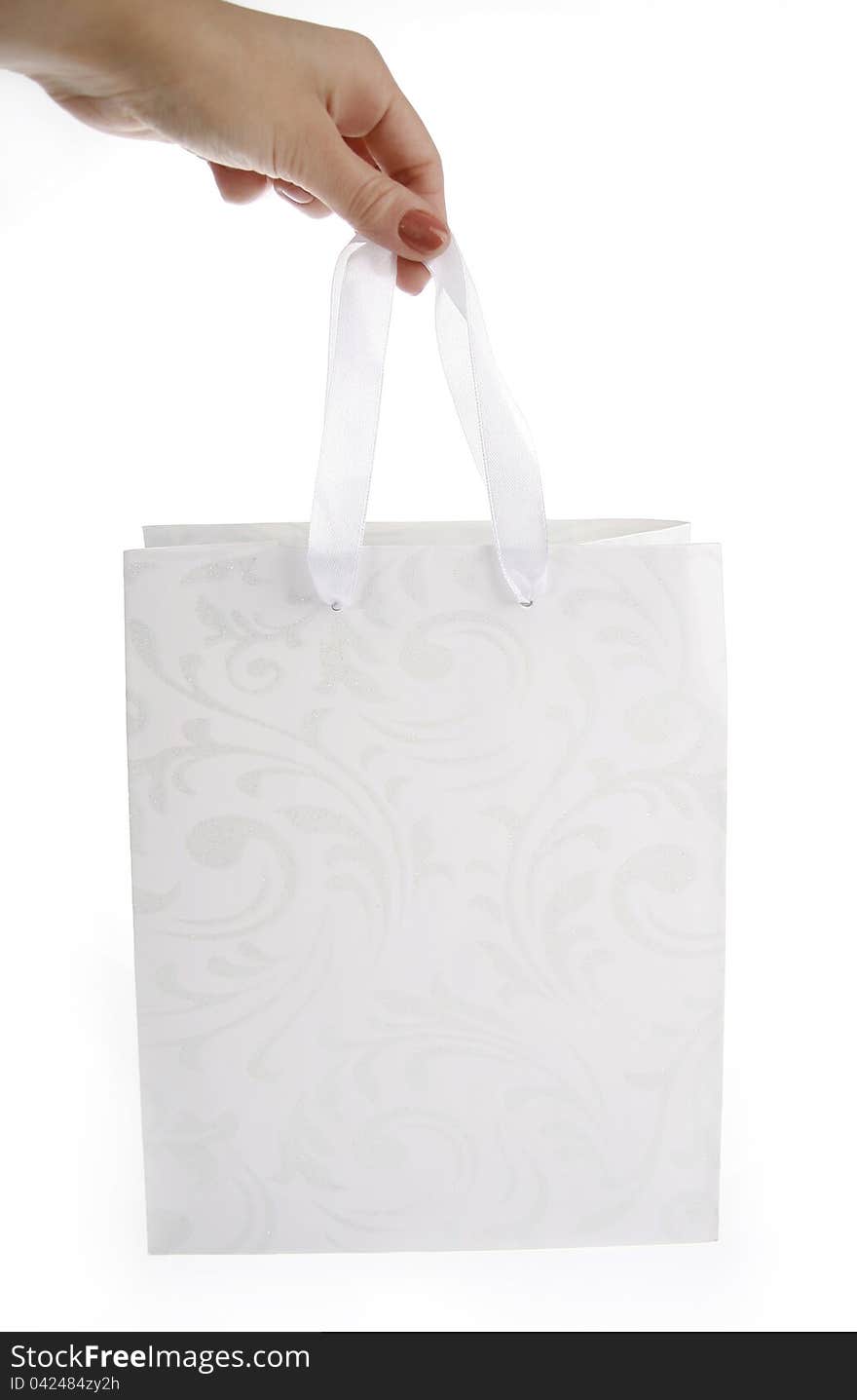 White Shopping Bag In Hand