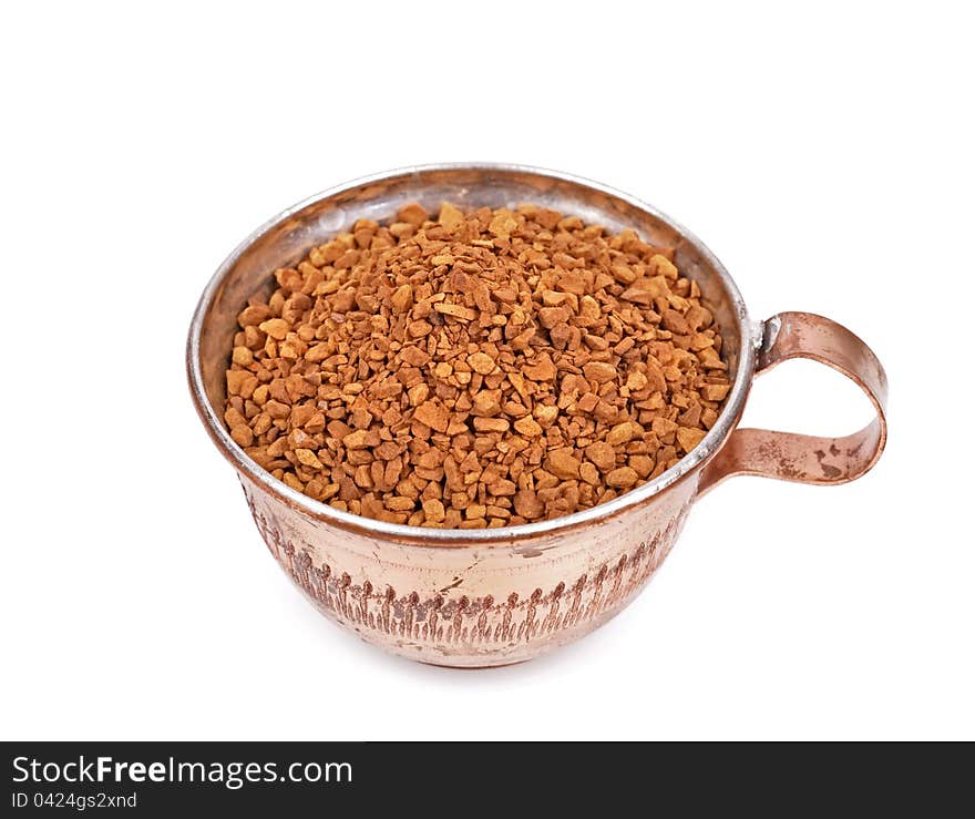 Granular coffee cup, isolated white background