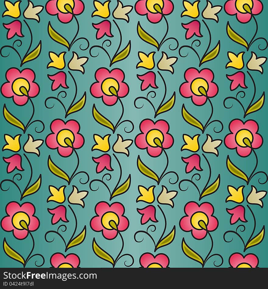 Seamless flower pattern background. EPS10 vector illustration.