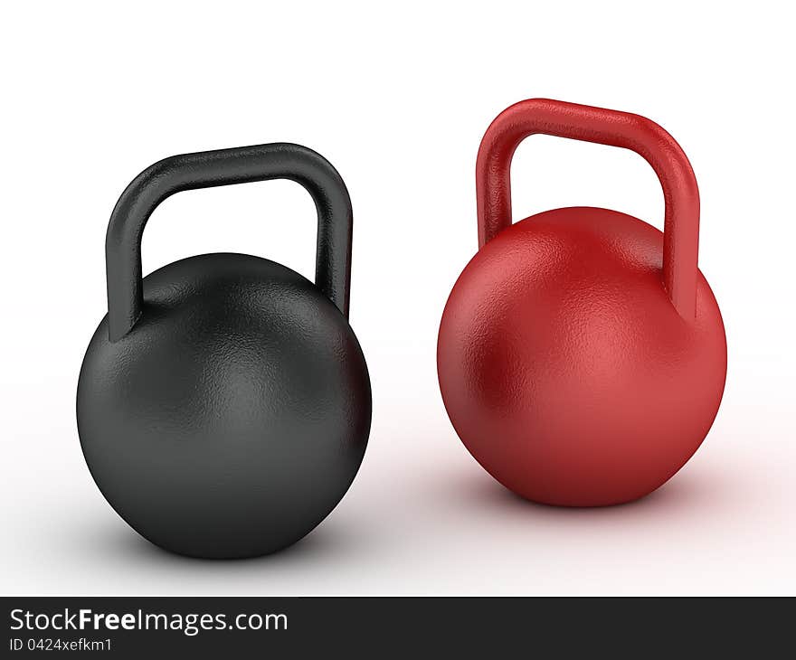 A two weights on a white background