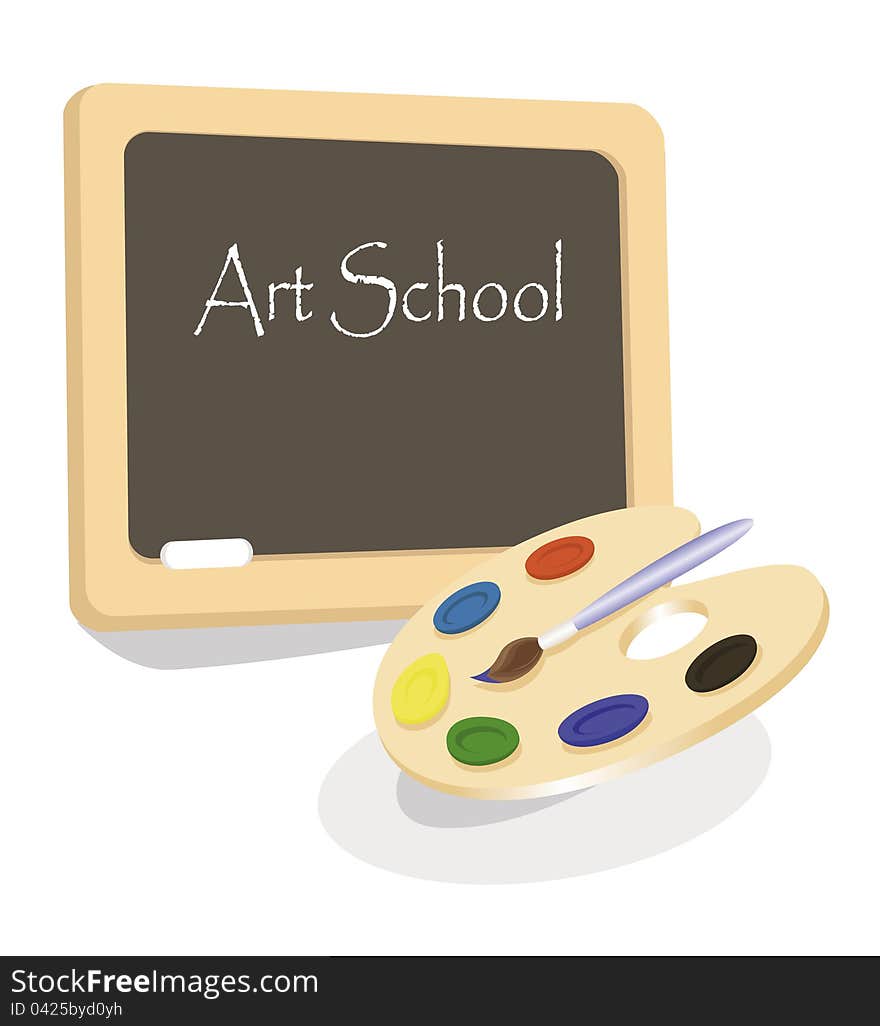 Art school emblem with palette