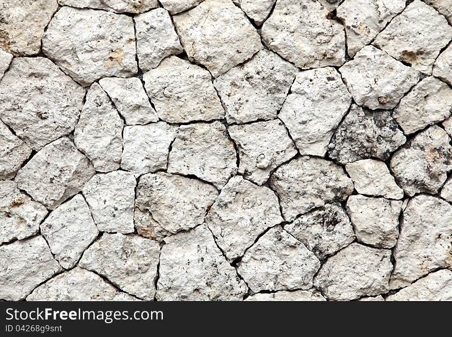 Traditional Stone Brick Wall Fragment Stones in Irregular Shapes Closeup