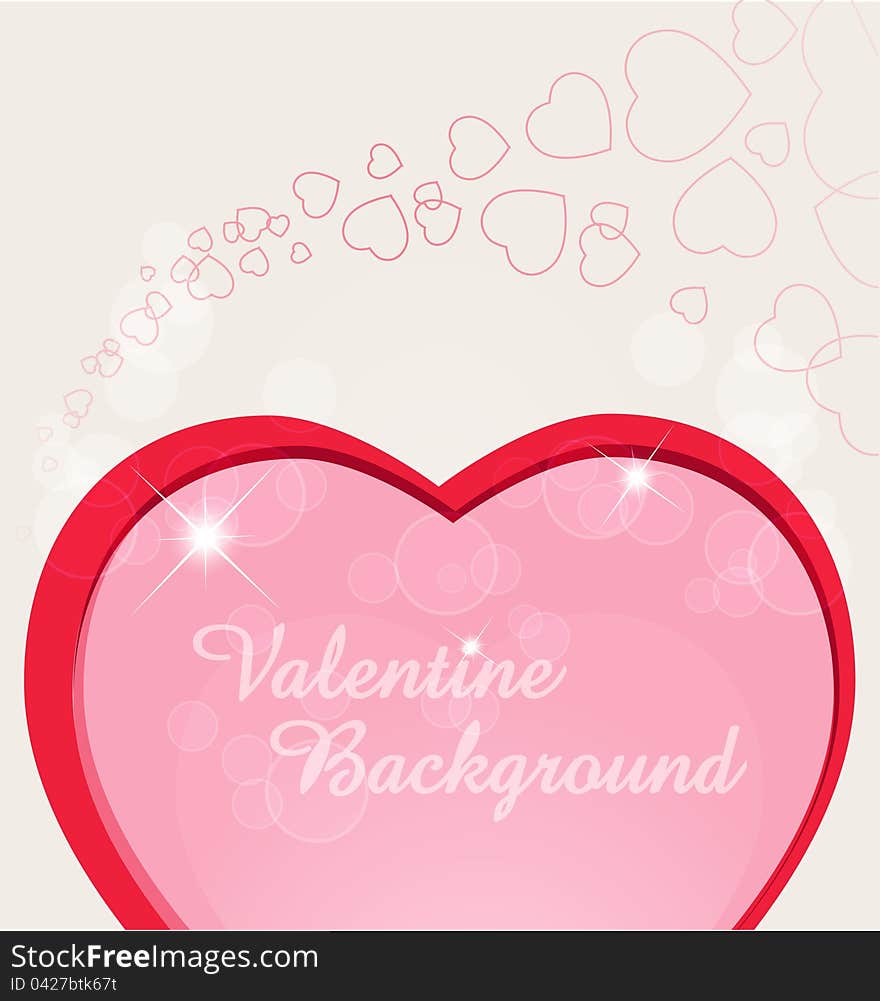 Valentine card on a dark red background. Valentine card on a dark red background