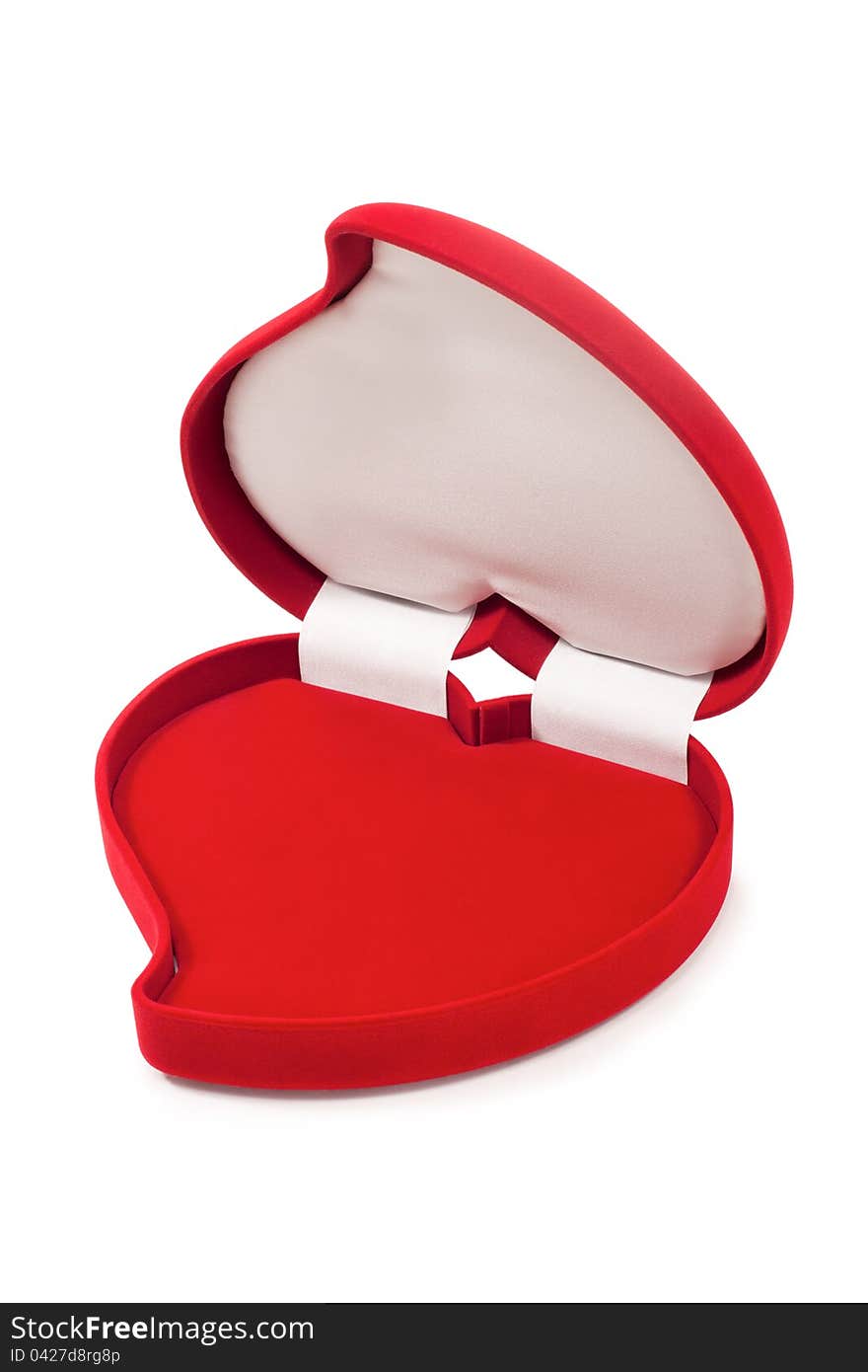 Open An Empty Red Heart-shaped Fancy Box