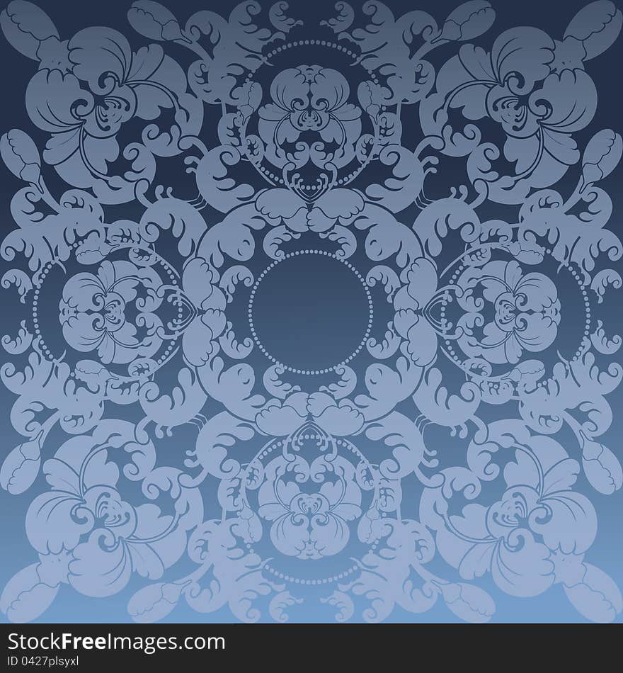 Floral design dark blue, background. Floral design dark blue, background