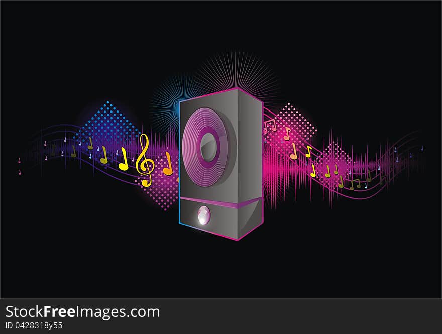 Abstract music background speaker equalizer notes