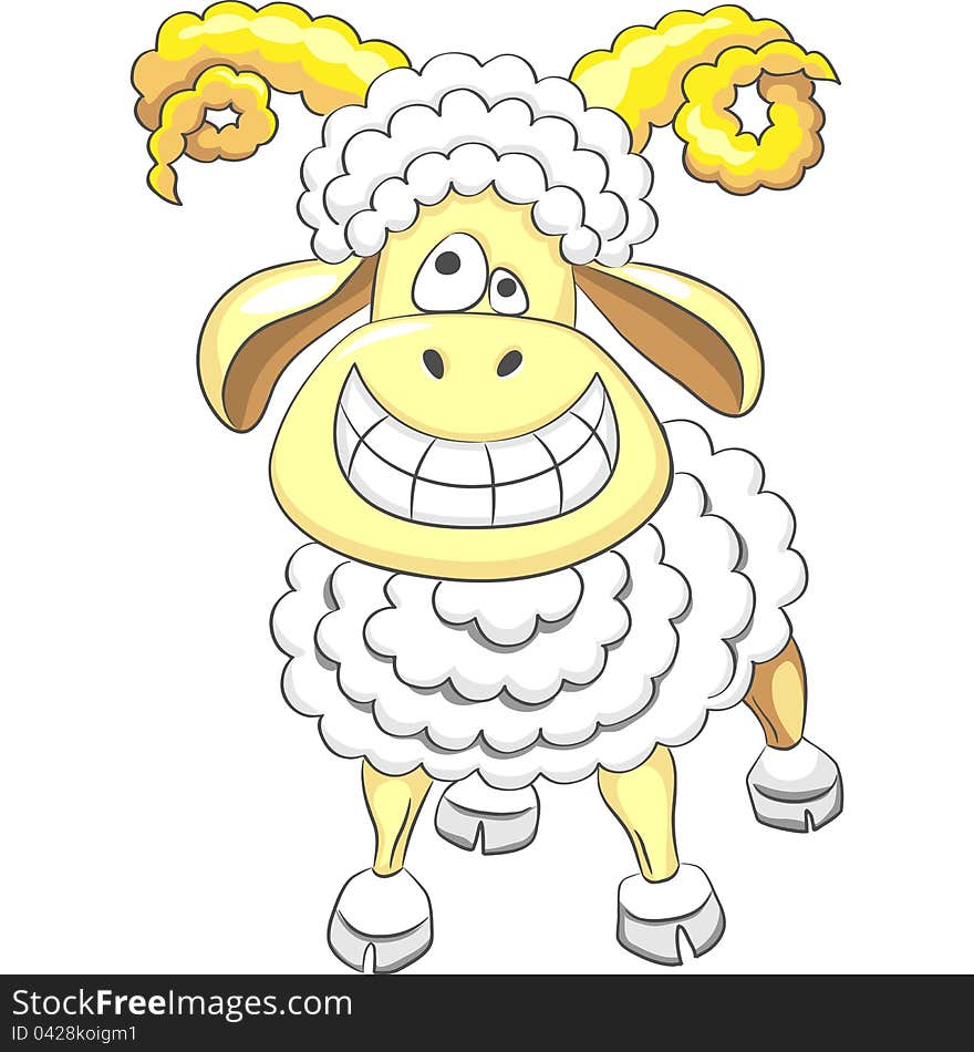 vector Cartoon happy funny ram