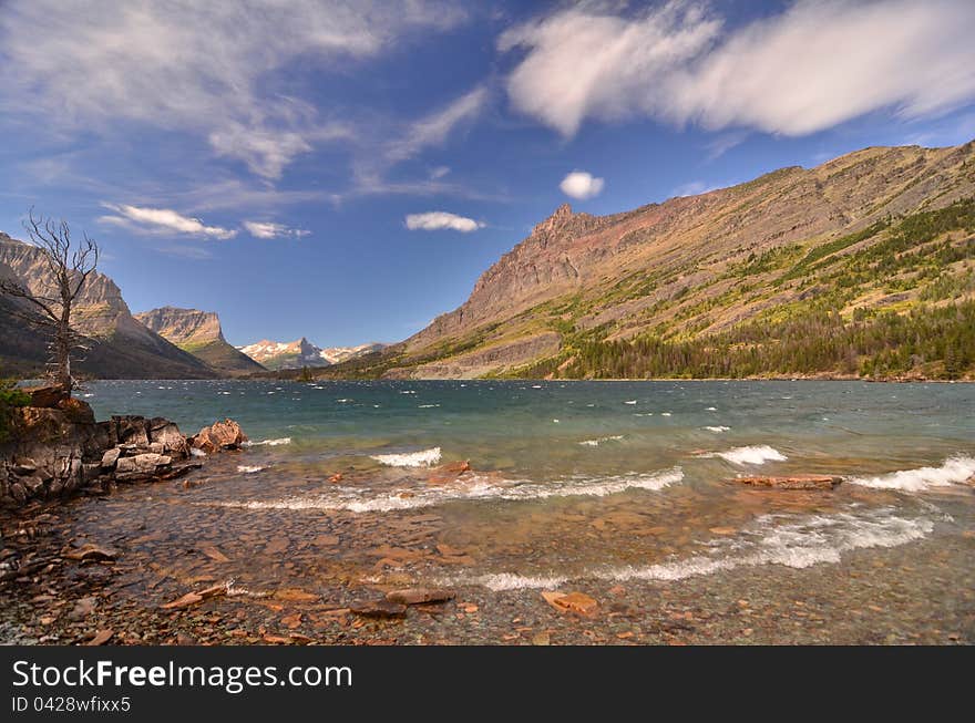 Taken from the shore of St Marys Lake at Glacier National Park in Montana. Taken from the shore of St Marys Lake at Glacier National Park in Montana.